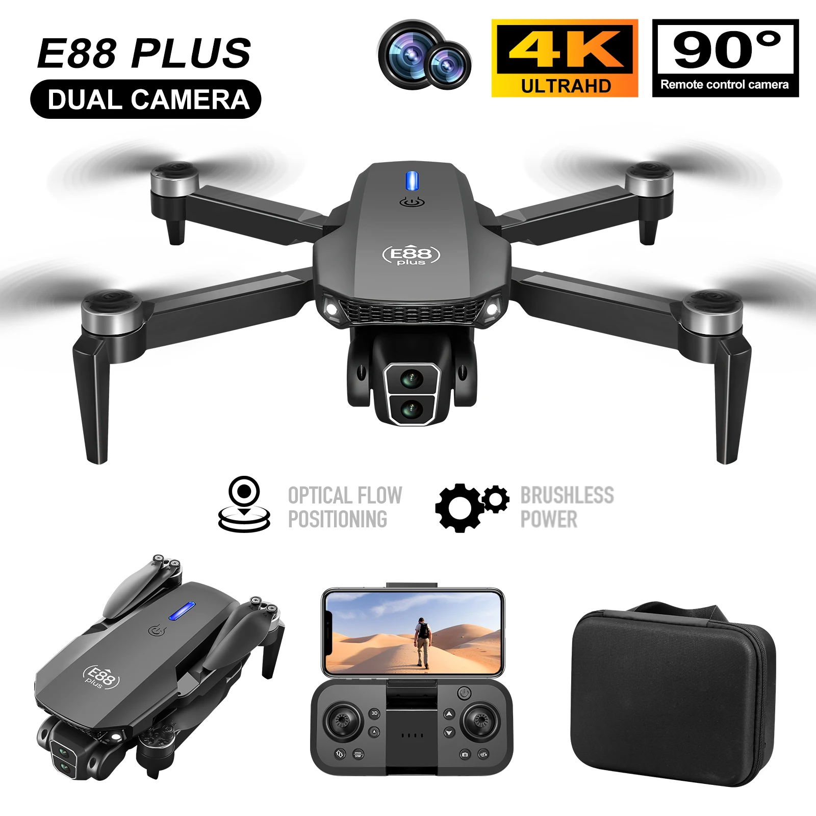 Drone Battery Case - Nuovo drone quadricottero E88 Plus: 90